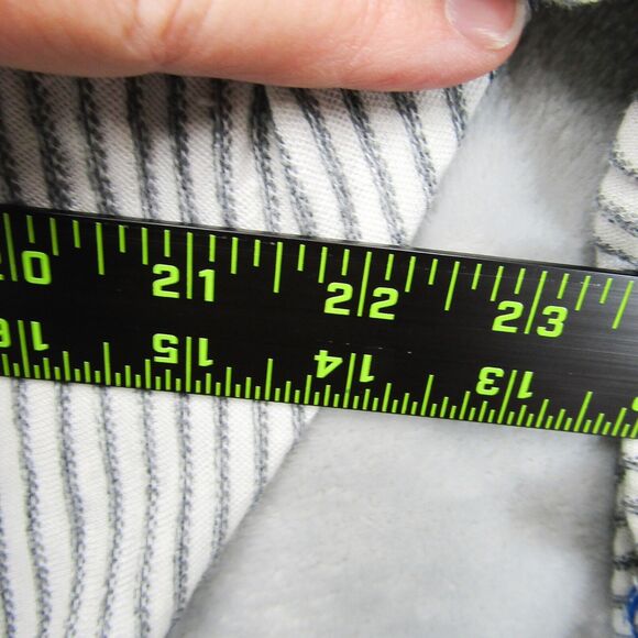 Sundance Wrap Top Womens Large White Gray Striped Belted Surplice Wide Sleeve - Picture 10 of 14